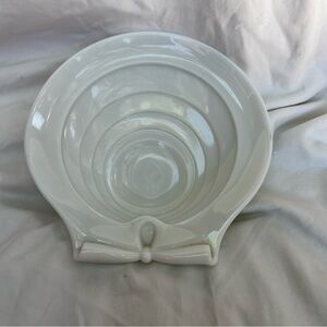 Antique 19th Century French Frosted White Opaline Glass Scallop Sea Shell Dish